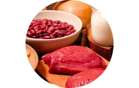 carnes rojas y frijoles