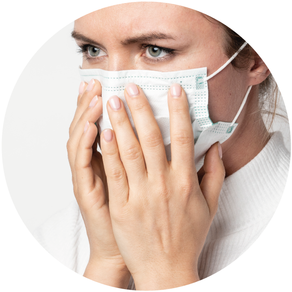 Mascarilla quirúrgica a pacientes a los que se realiza eco de estrés con ejercicio.